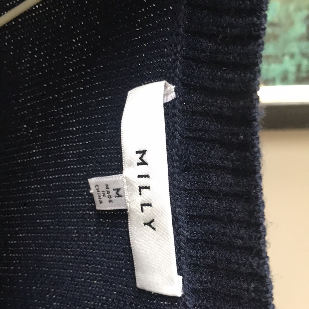 Milly Navy Sweater with Fringe Sz M - Picture 4 of 6